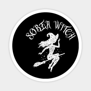 Sober Witch, Funny Halloween Addiction Recovery Magnet